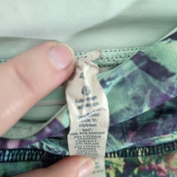 Lululemon‎ SIZE 4 Inspire Iridescent Multi Print Mesh Leggings W/Pockets - Picture 3 of 4